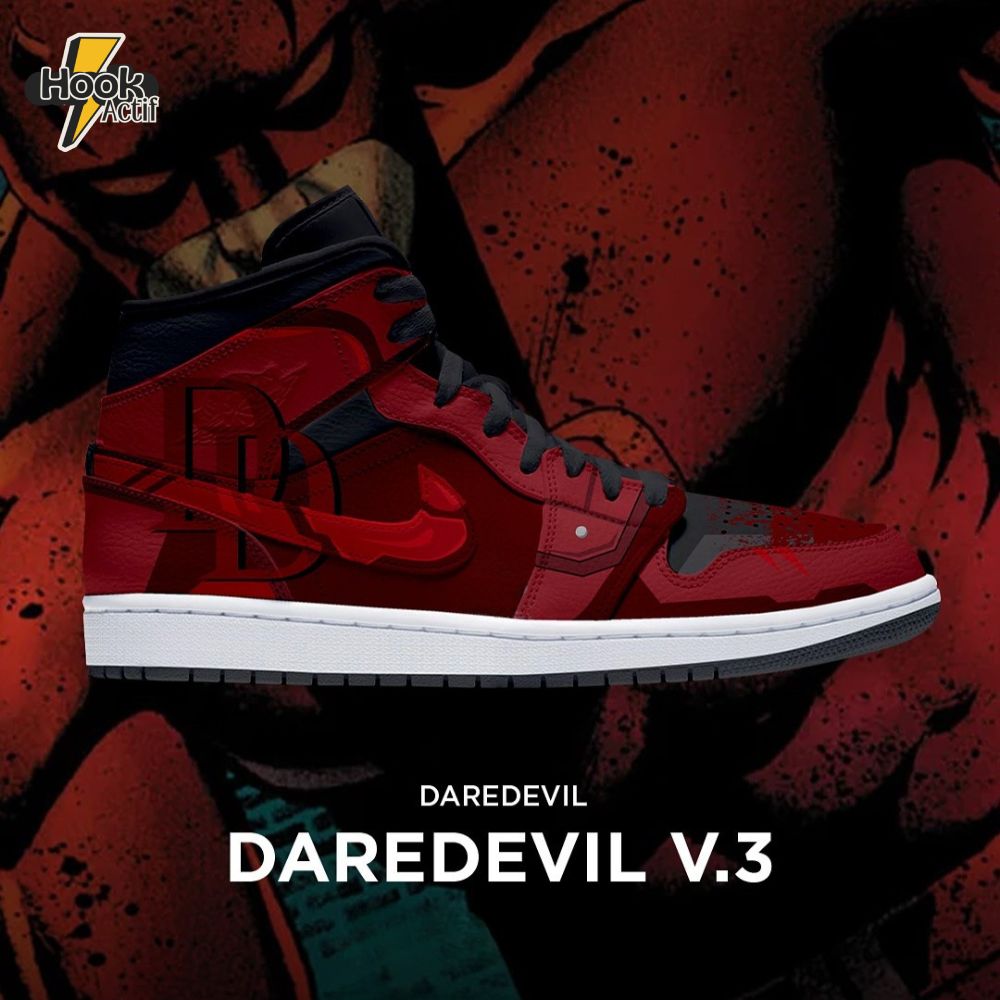 Daredevil: Born Again x Daredevil Red Suit Air Jordan 1 Sneaker Daredevil: Born Again x Daredevil Red Suit Air Jordan 1 Sneaker
