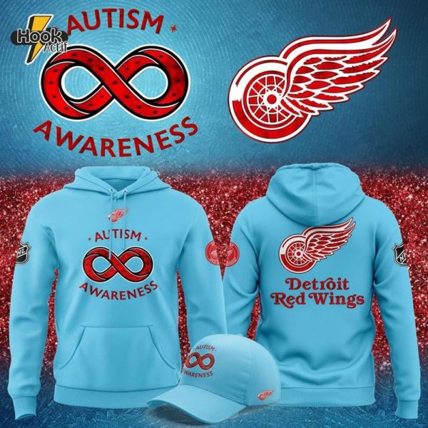 Detroit Red Wings NHL x Autism Awareness 2025 Hoodie Cap