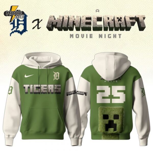 Detroit Tigers MLB x A MINECRAFT MOVIE Night Combo Hoodie Jogger Cap Editions Limited
