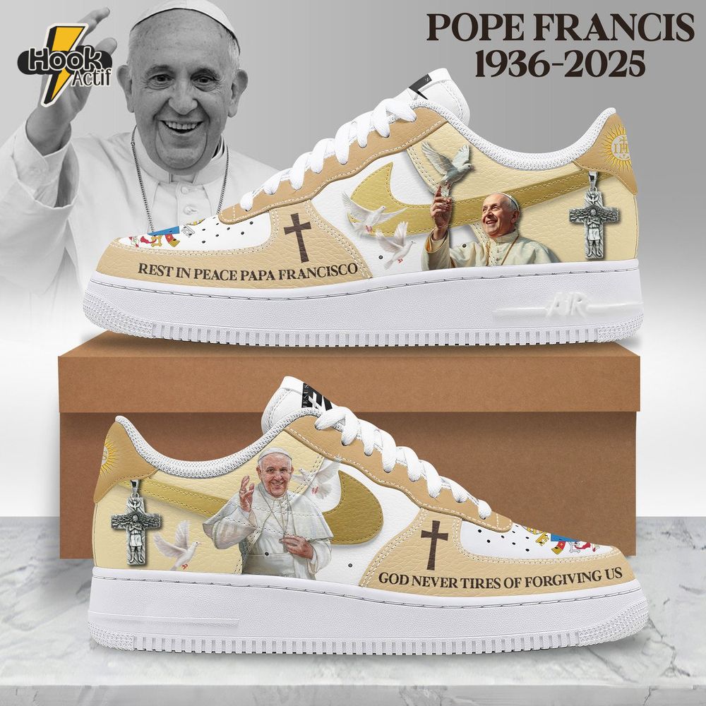 Father Pope Francis Rest in Peace Air Force 1 Sneaker Father Pope Francis Rest in Peace Air Force 1 Sneaker