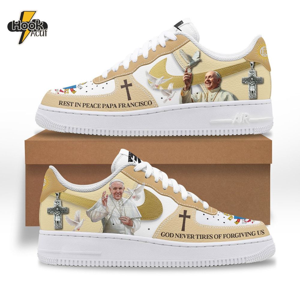 Father Pope Francis Rest in Peace Air Force 1 Sneaker Father Pope Francis Rest in Peace Air Force 1 Sneaker
