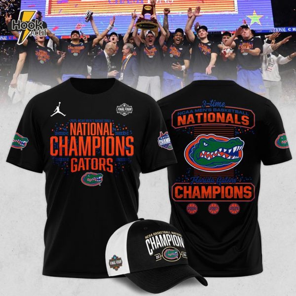 Florida Gators 2025 NCAA Men's Basketball National Champions Locker Room Combo Shirt Cap