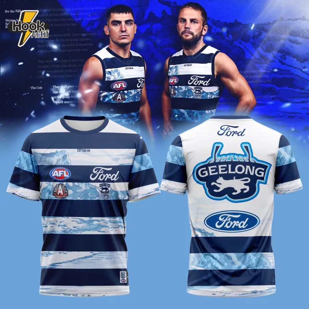 Geelong Cats AFL Ford Anzac Shirt 2025 Geelong Cats AFL Ford Anzac Shirt 2025