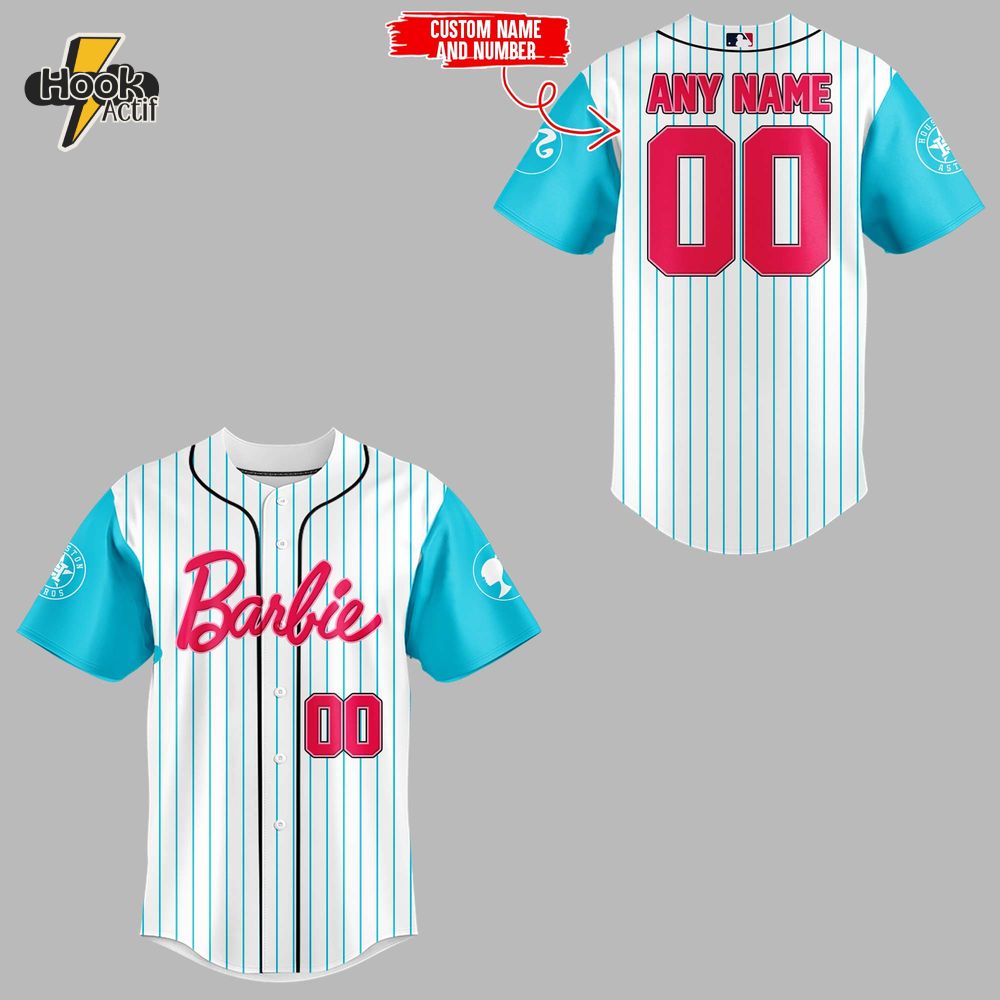 Houston Astros x Barbies 2025 Custom Blue White Jersey Houston Astros x Barbies 2025 Custom Blue White Jersey