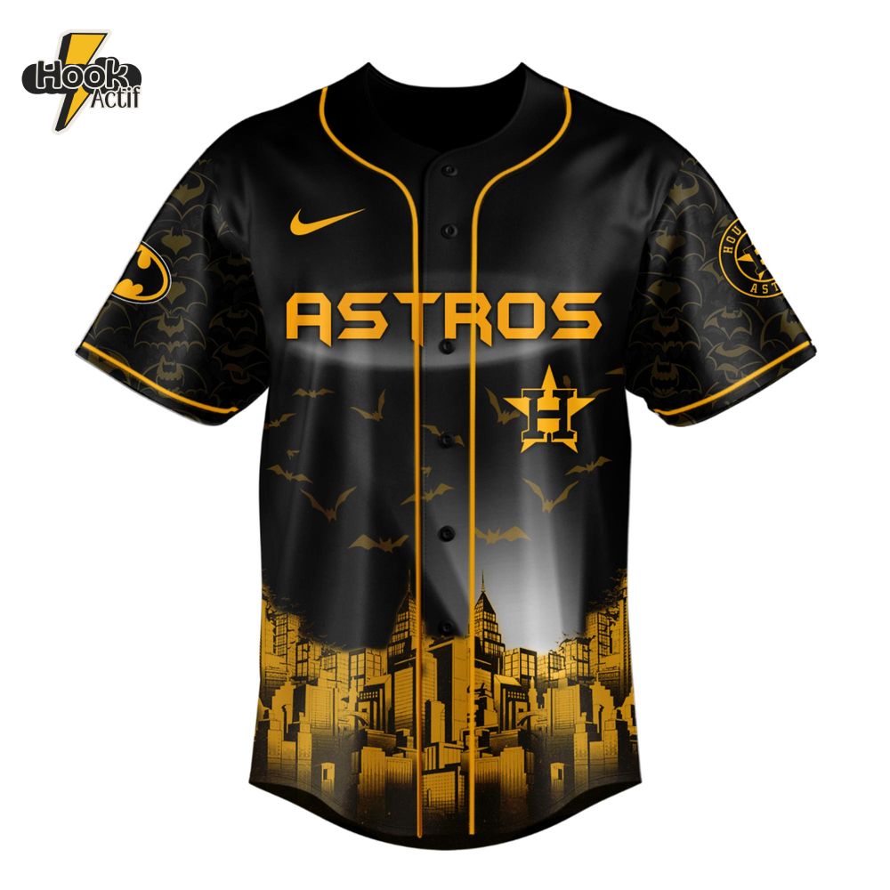 Houston Astros x DC Batman Game Night Special Baseball Jersey Houston Astros x DC Batman Game Night Special Baseball Jersey