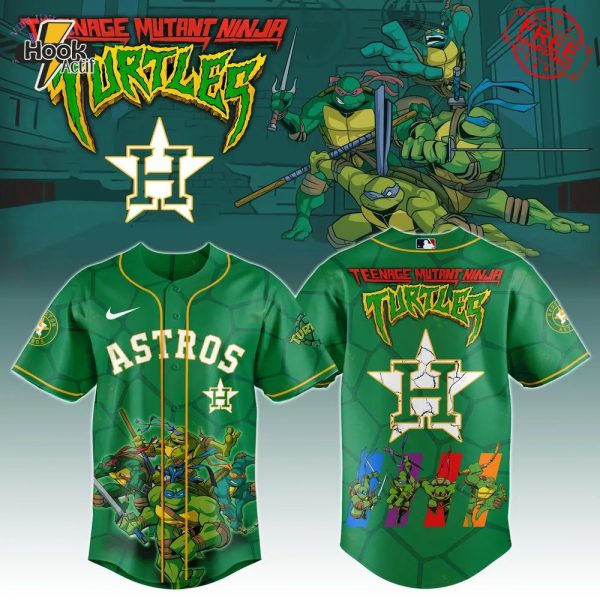 Houston Astros x Ninja Turtles Special Edition Combo Baseball Jersey Cap
