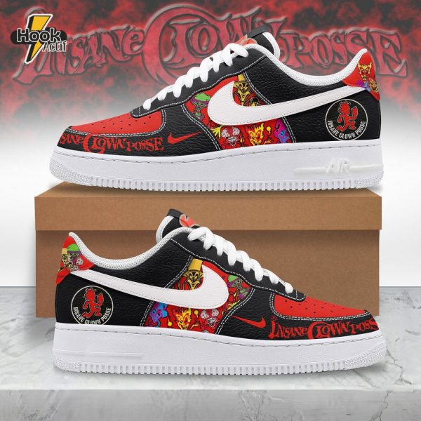Insane Clown Posse New 2025 Black Red Air Force 1 Sneakers