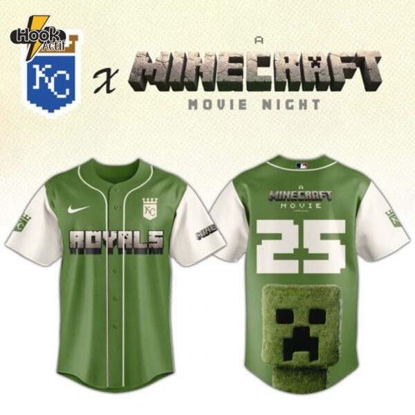 Kansas City Royals MLB x A MINECRAFT MOVIE Night Combo Jersey Hat Editions Limited