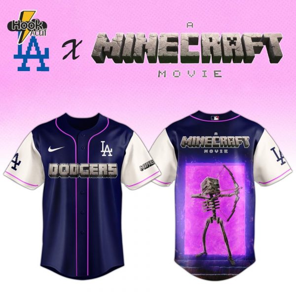 LA Dodgers MLB Skeleton A Minecraft Movie Baseball Jersey 2025