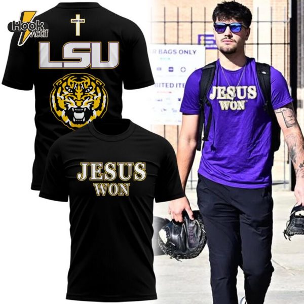 LSU Tigers JESUS WON Black Shirt 2025