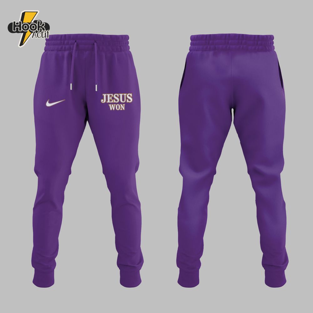 LSU Tigers JESUS WON Purple Hoodie Set 2025 LSU Tigers JESUS WON Purple Hoodie Set 2025