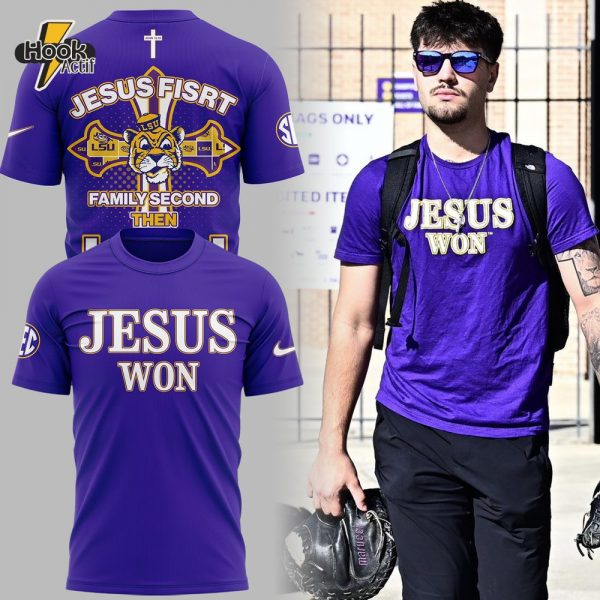 LSU Tigers JESUS WON Purple Shirt 2025