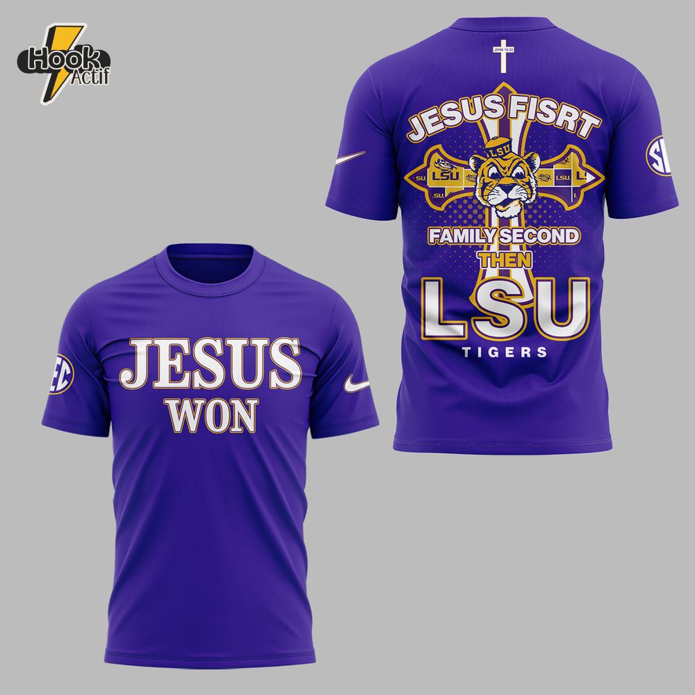 LSU Tigers JESUS WON Purple Shirt 2025 LSU Tigers JESUS WON Purple Shirt 2025