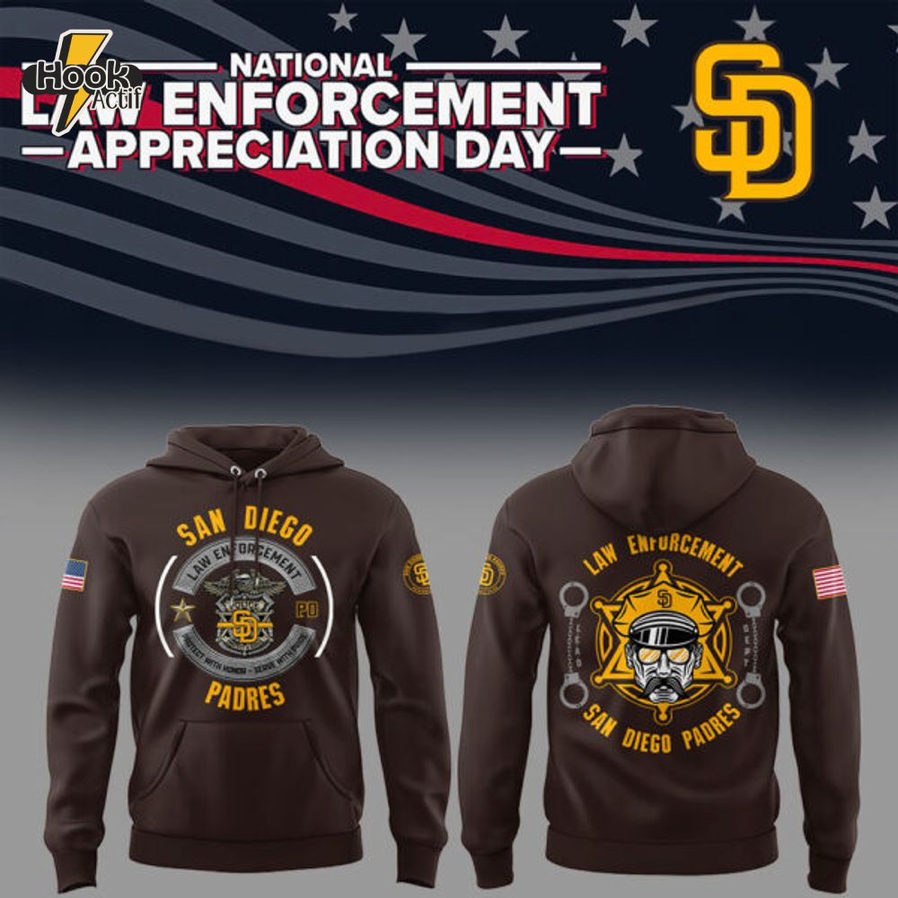 Limited Edition Padres x Law Enforcement Appreciation Day 2025 Hoodie Limited Edition Padres x Law Enforcement Appreciation Day 2025 Hoodie