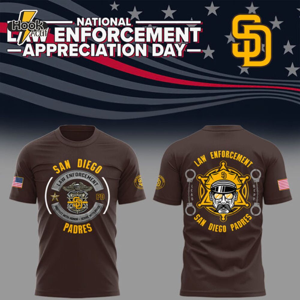 Limited Edition Padres x Law Enforcement Appreciation Day 2025 Tshirt Limited Edition Padres x Law Enforcement Appreciation Day 2025 Tshirt