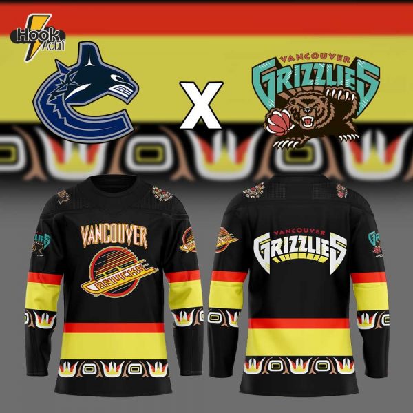 Limited Edition Vancouver Canucks x Memphis Grizzlies V4 Combo Hockey Jersey Jogger Cap