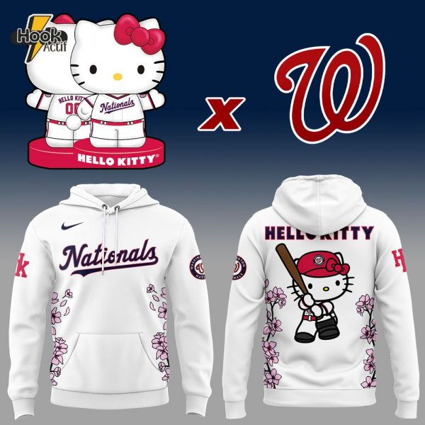 Limited Edition Washington Nationals x Hello Kitty Cherry Blossom Hoodie