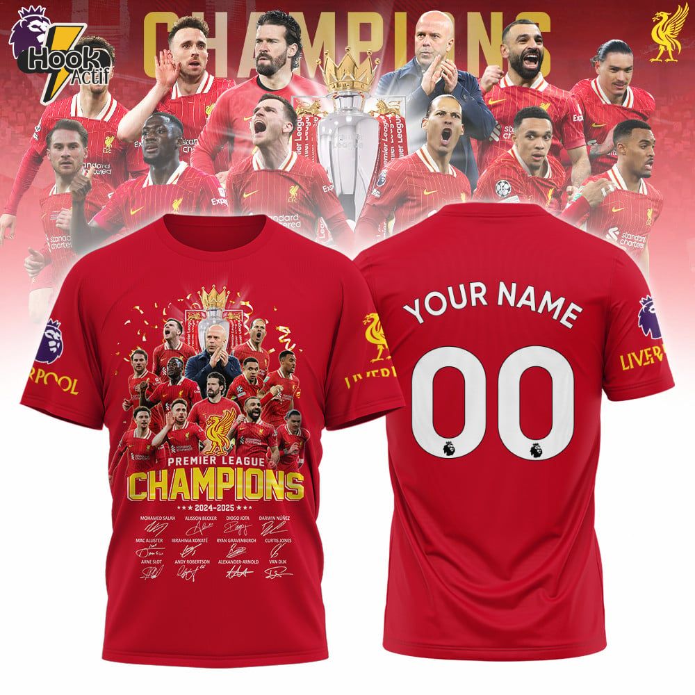 Liverpool Premier League Champions 2024-2025 Custom Tee Liverpool Premier League Champions 2024-2025 Custom Tee