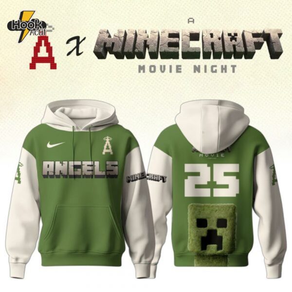 Los Angeles Angels MLB x A MINECRAFT MOVIE Night Combo Hoodie Jogger Cap Editions Limited