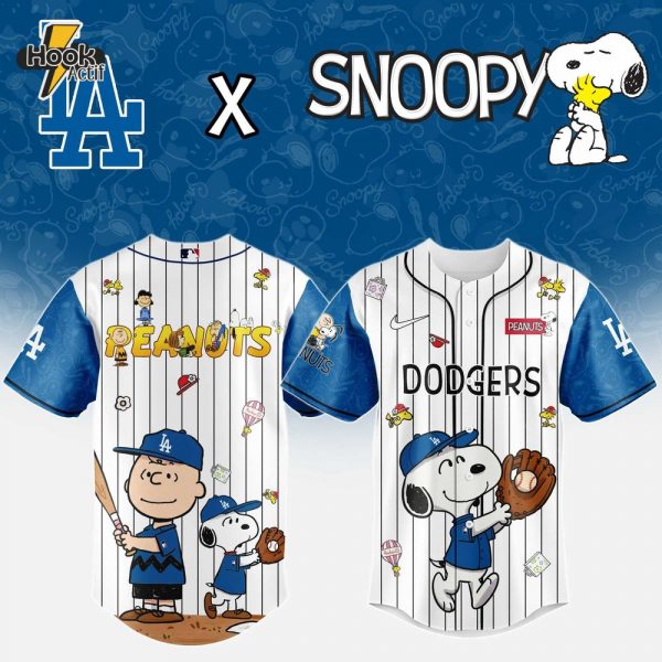 Los Angeles Dodgers MLB 75th Anniversary of Peanuts Snoopy Special Edition Combo Baseball Jersey Cap 2025