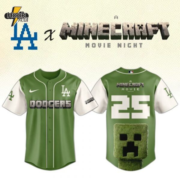 Los Angeles Dodgers MLB x A MINECRAFT MOVIE Night Combo Jersey Hat Editions Limited