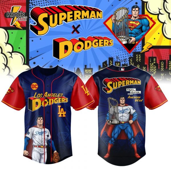 Los Angeles Dodgers x Superman 2025 Comic Basball Jersey