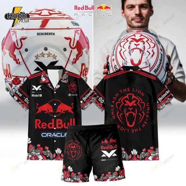 Max Verstappen 2025 Red Bull Unleash The Lion Hawaiian Shirt