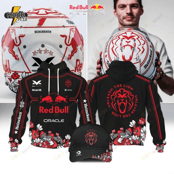 Max Verstappen 2025 Red Bull Unleash The Lion Hoodie Set