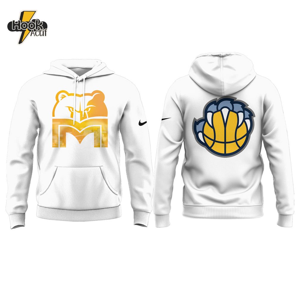 Memphis Grizzlies M Style 2025 White Hoodie Memphis Grizzlies M Style 2025 White Hoodie