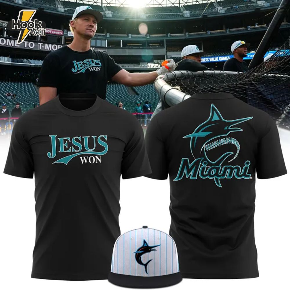 Miami Marlins "Jesus Won" Lmited T-shirt Miami Marlins "Jesus Won" Lmited T-shirt