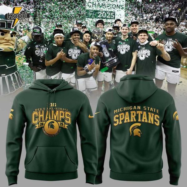 Michigan State Spartans Men's Basketball Big Ten Champs 2025 Gold Hoodie Limited Edition
