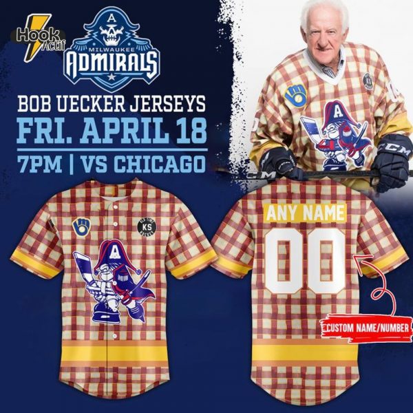 Milwaukee Admirals x Bob Uecker Special 2025 Baseball Jersey