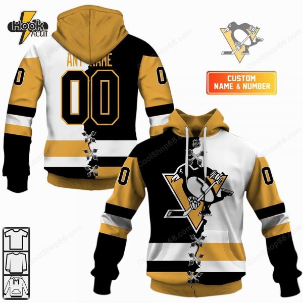 NHL Pittsburgh Penguins Mix Jersey Style Hoodie