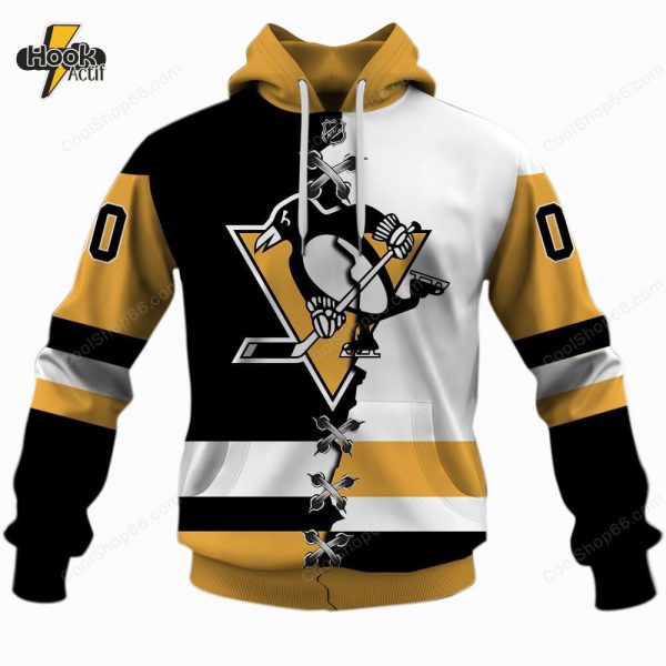 NHL Pittsburgh Penguins Mix Jersey Style Hoodie – Buy Online at HookActif.com