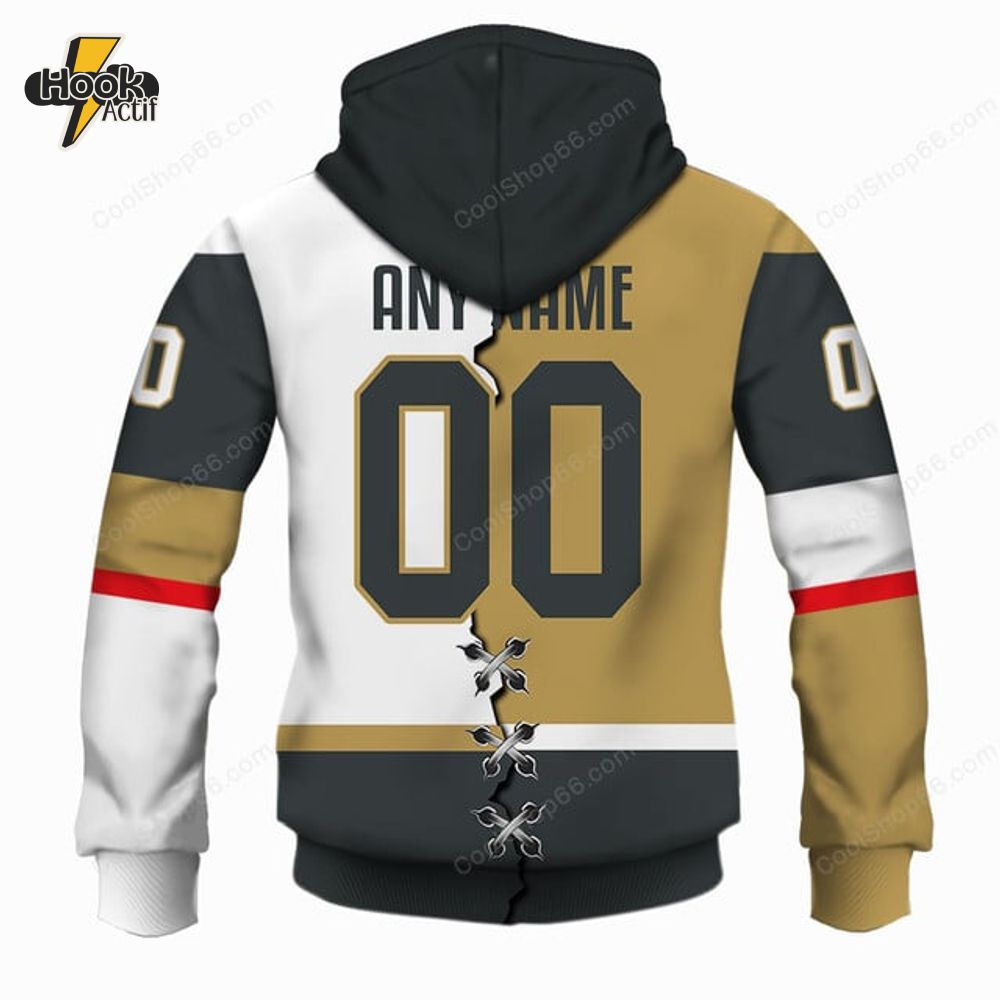 NHL Vegas Golden Knights Mix Jersey Style Hoodie NHL Vegas Golden Knights Mix Jersey Style Hoodie