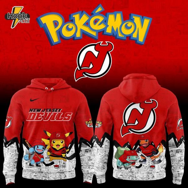 New Jersey Devils x Pokémon Hoodie Limited Edition