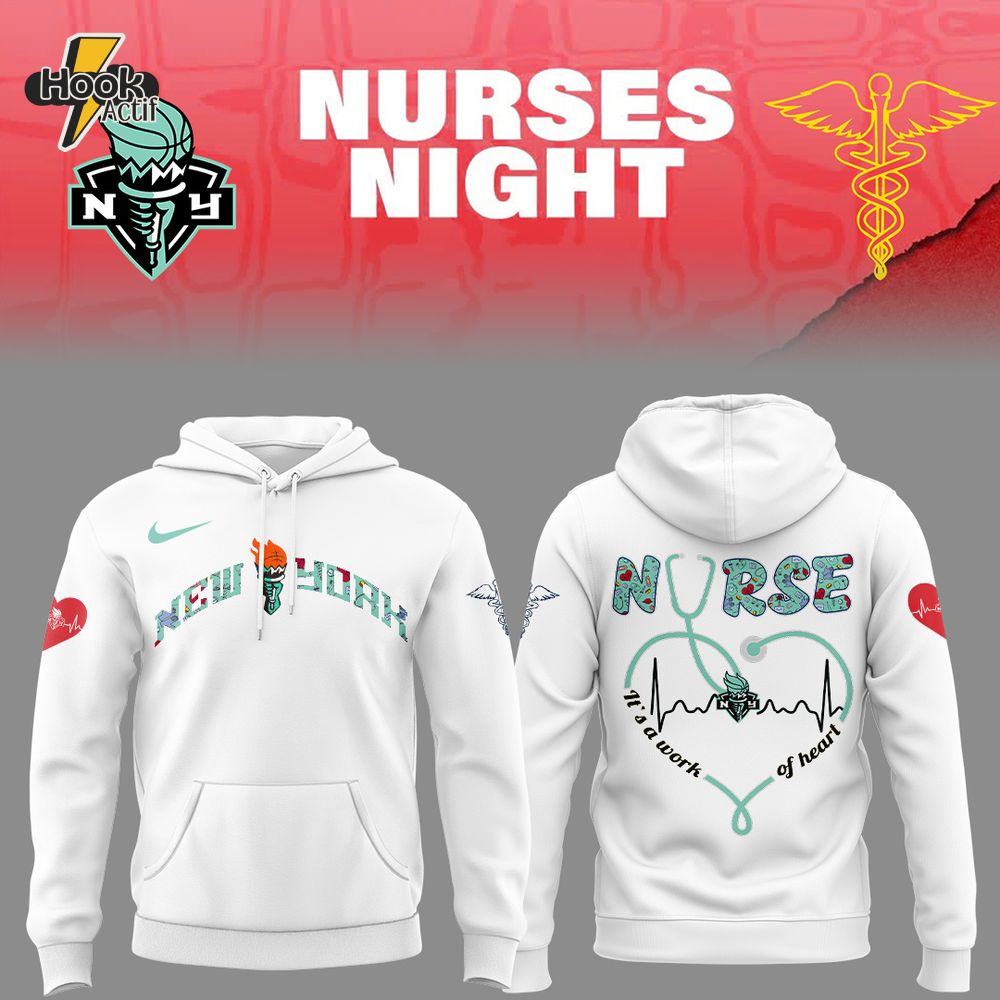 New York Liberty WNBA x Nurses Night 2025 White Hoodie New York Liberty WNBA x Nurses Night 2025 White Hoodie