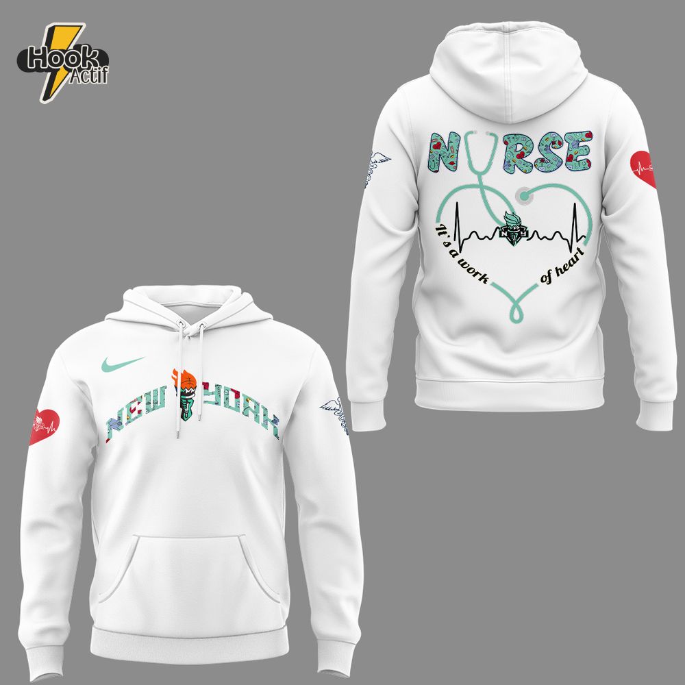 New York Liberty WNBA x Nurses Night 2025 White Hoodie New York Liberty WNBA x Nurses Night 2025 White Hoodie