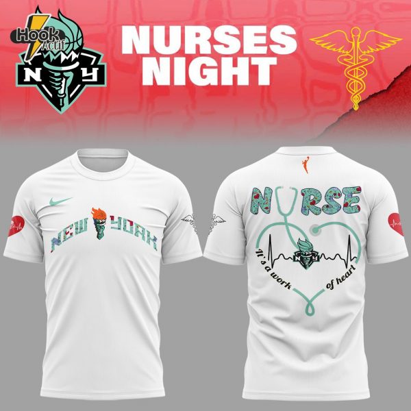 New York Liberty WNBA x Nurses Night 2025 White Tee