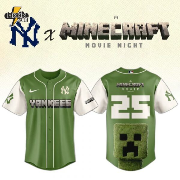 New York Yankees MLB x A MINECRAFT MOVIE Night Combo Jersey Hat Editions Limited
