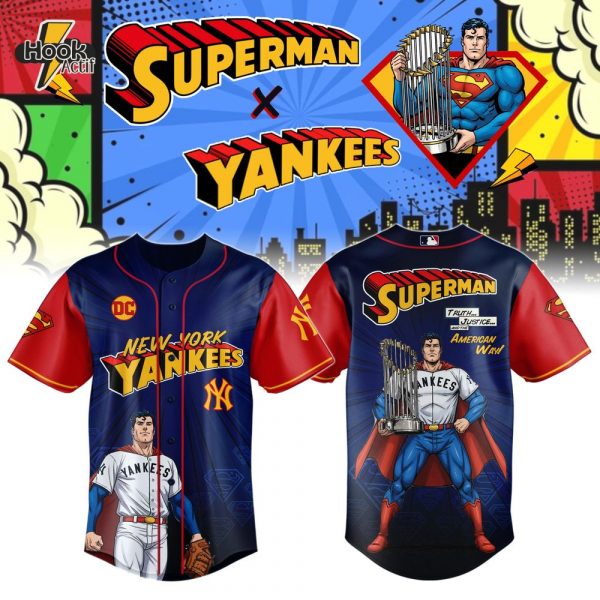 New York Yankees x Superman 2025 Comic Basball Jersey