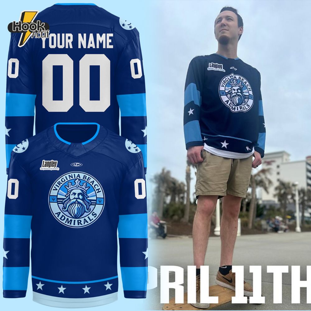 Norfolk Admirals 2025 Kelly Cup Playoffs Blue Hockey Jersey Norfolk Admirals 2025 Kelly Cup Playoffs Blue Hockey Jersey