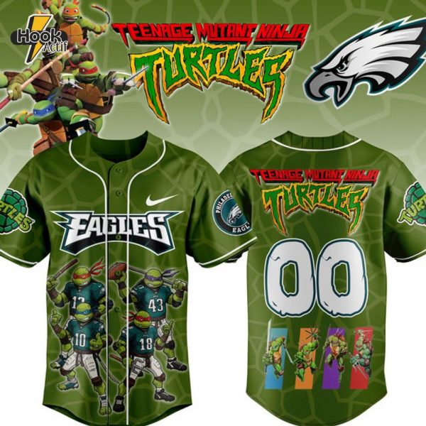 Philadelphia Eagles X Turtles Baseball Jersey Custom Number