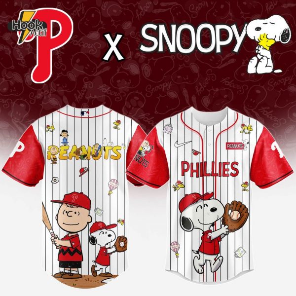 Philadelphia Phillies MLB 75th Anniversary of Peanuts Snoopy Special Edition Combo Baseball Jersey Cap 2025