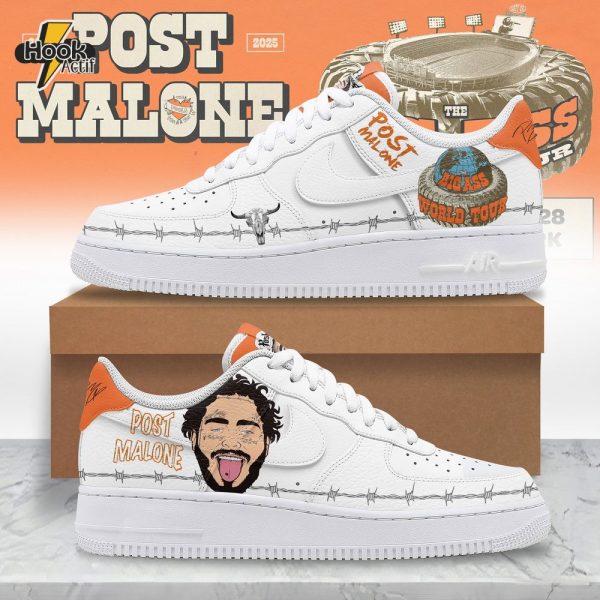 Post Malone "The BIG ASS World Tour" 2025 Air Force 1 Sneakers