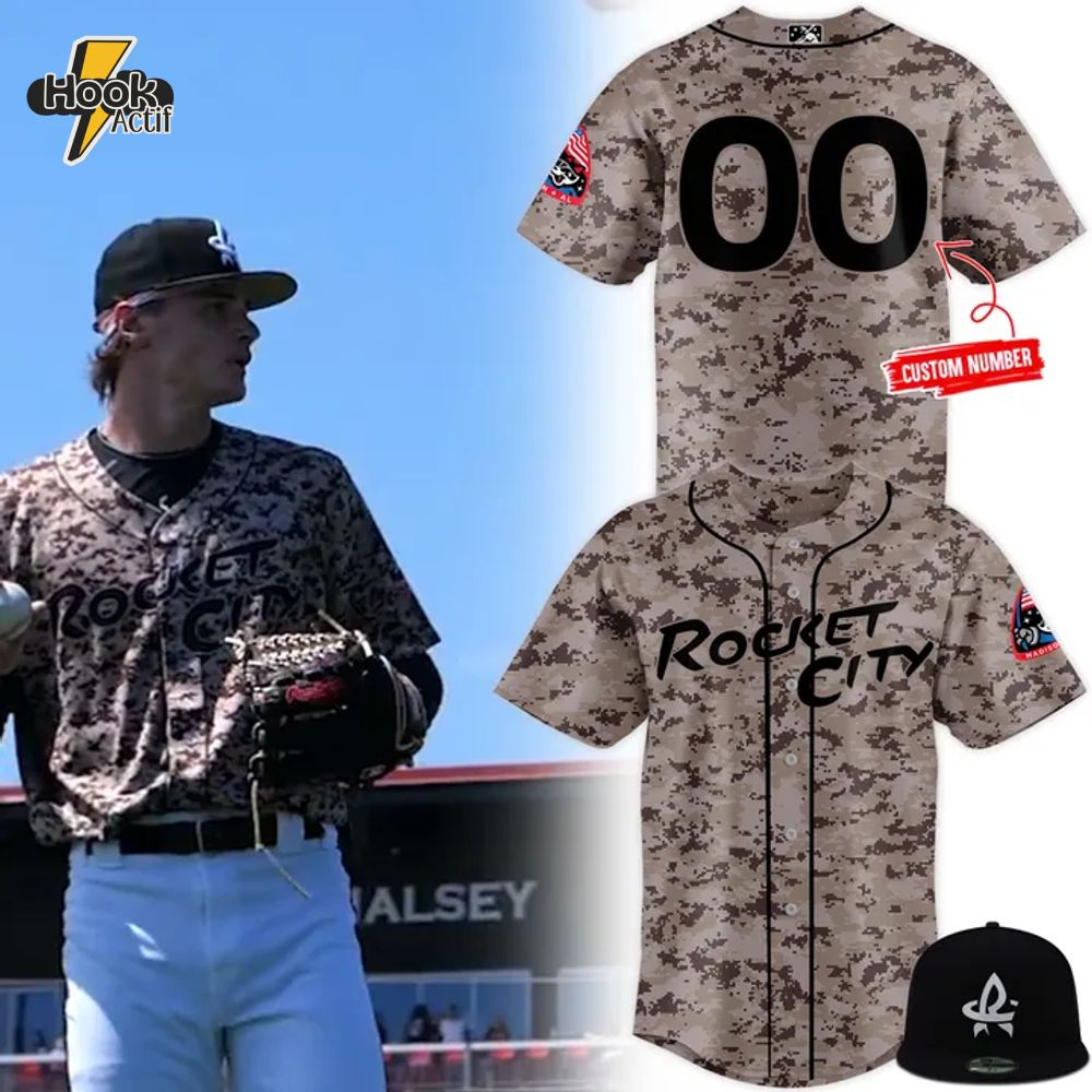 Rocket City Trash Pandas 2025 Armed Forces Baseball Jersey Rocket City Trash Pandas 2025 Armed Forces Baseball Jersey