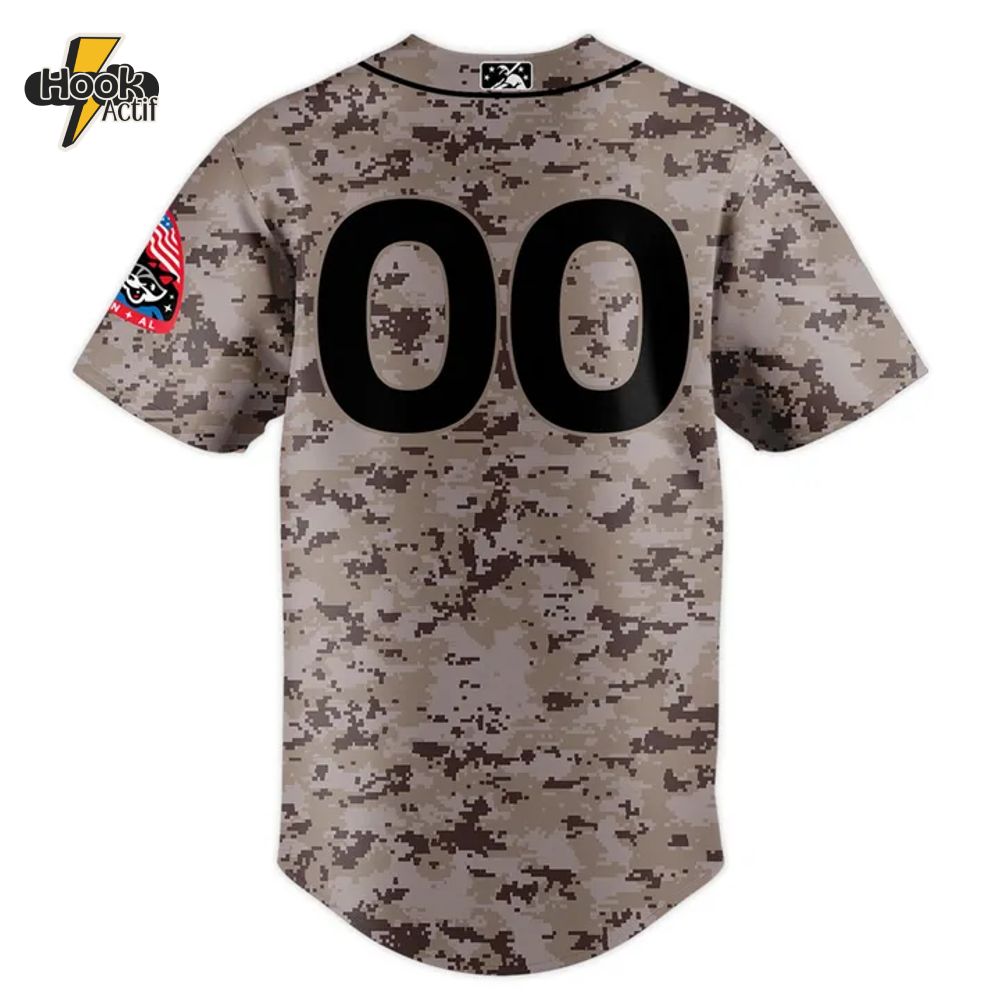 Rocket City Trash Pandas 2025 Armed Forces Baseball Jersey Rocket City Trash Pandas 2025 Armed Forces Baseball Jersey