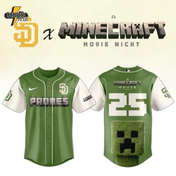 San Diego Padres MLB x A MINECRAFT MOVIE Night Combo Jersey Hat Editions Limited