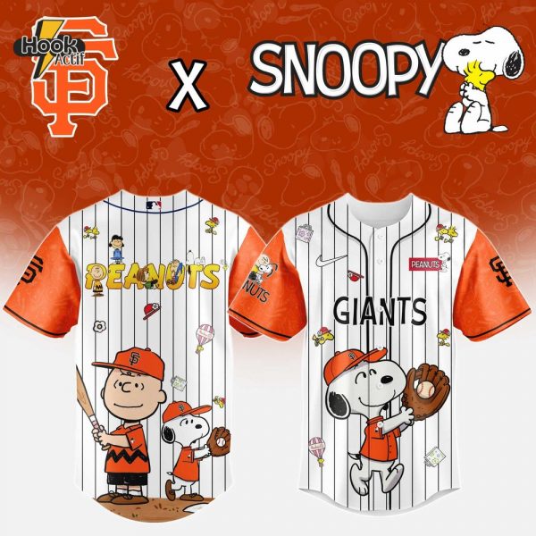 San Francisco Giants MLB 75th Anniversary of Peanuts Snoopy Special Edition Combo Baseball Jersey Cap 2025