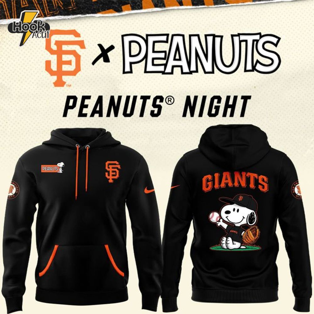 San Francisco Giants Peanuts Snoopy Black Hoodie San Francisco Giants Peanuts Snoopy Black Hoodie